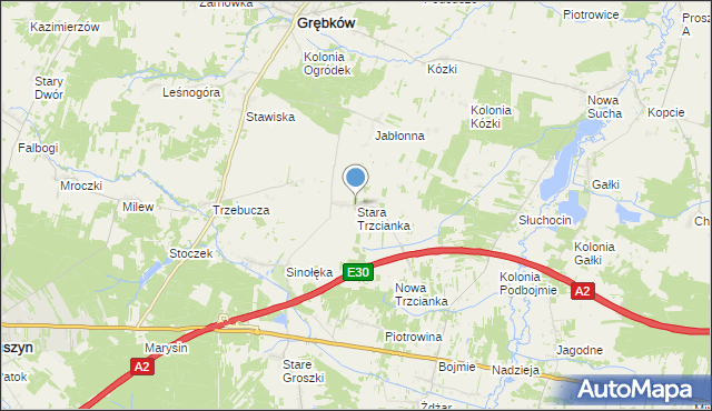 mapa Stara Trzcianka, Stara Trzcianka na mapie Targeo